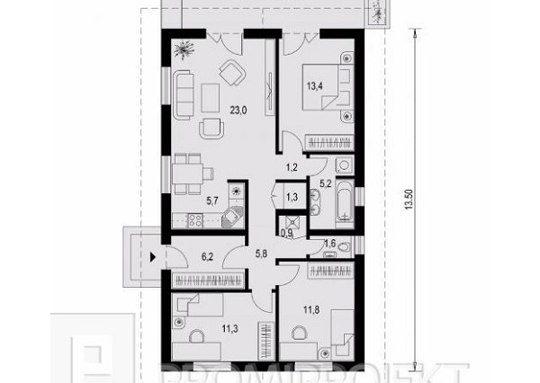 Novostavba bungalovu-možná výmena za byt s doplatkom
